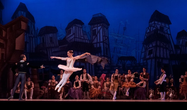 Dancers performing scene from Don Quixote ballet.